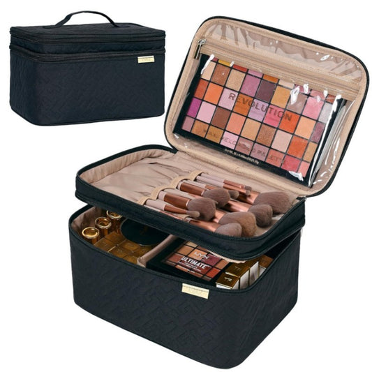 Portable Double Layer Cosmetics Bag