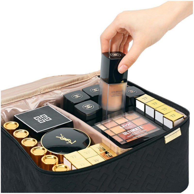 Portable Double Layer Cosmetics Bag
